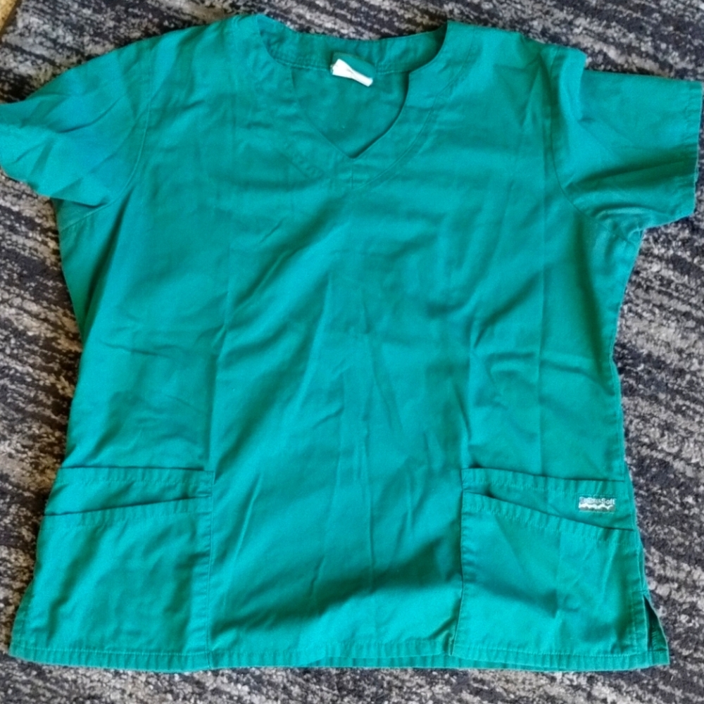 Butter-Soft Scrubs by UA Green Scrub Top